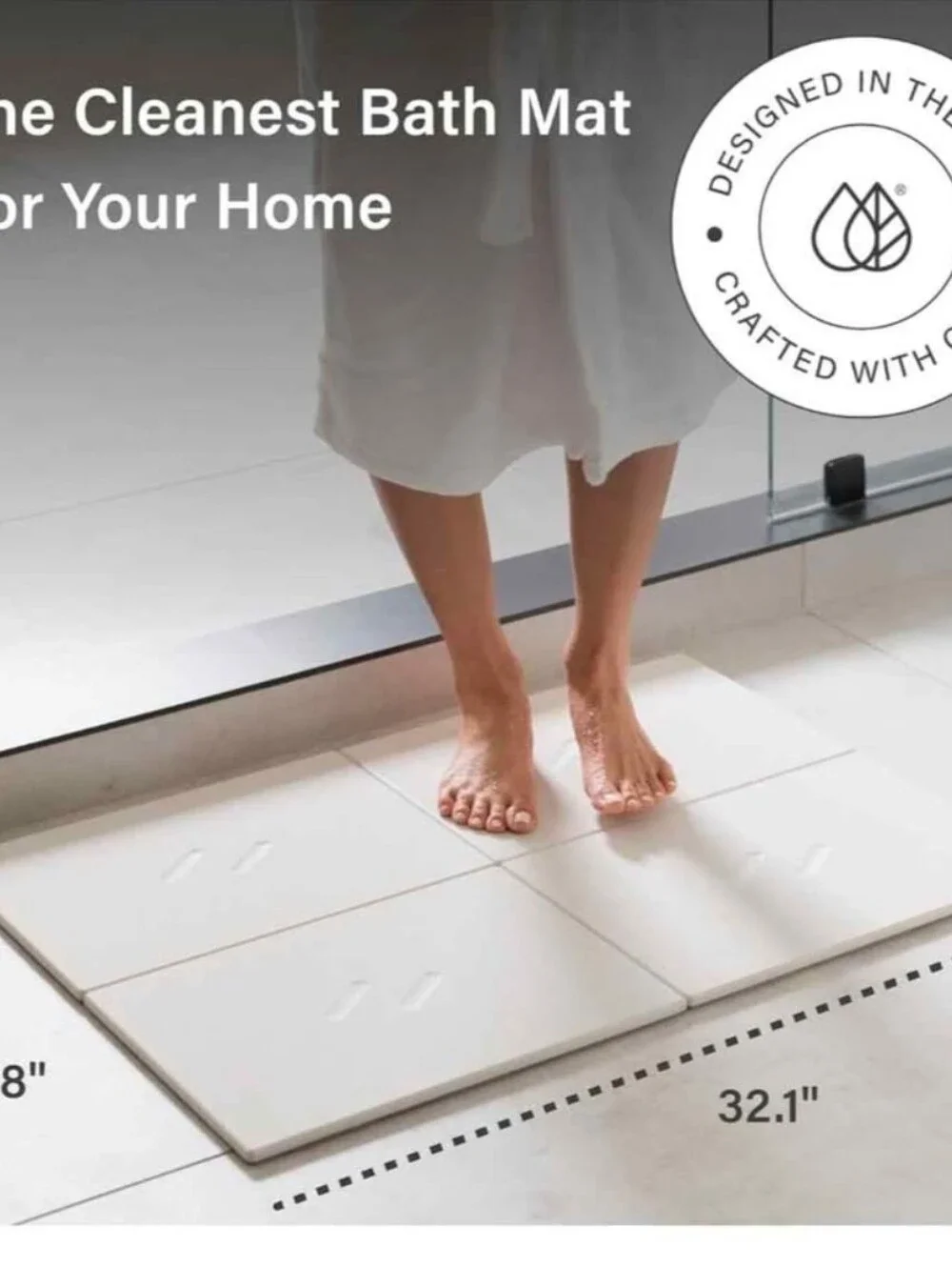 Dorai XL Home Stone Bath Mat - Premium Diatomaceous Earth Bath Floor Mats